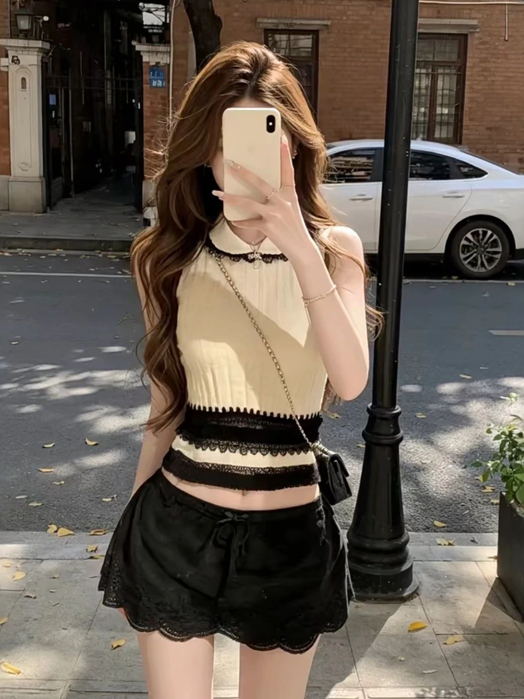 Sweet Retro Doll Collar Slim Fit Sleeveless Vest Lace Half Skirt Two Piece Set Women's Korean Style Fashion Ensemble
Sweet Retro Doll Collar Slim Fit Sleeveless Vest Lace Half Skirt Two Piece Set Women's Korean Style Fashion Ensemble
