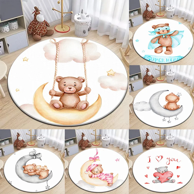 MINISO Cute Little Bear and Moon Swing on A Circular Carpet Children's Room Decoration Crawling Mat Carpets for Living Room
MINISO Cute Little Bear and Moon Swing on A Circular Carpet Children's Room Decoration Crawling Mat Carpets for Living Room