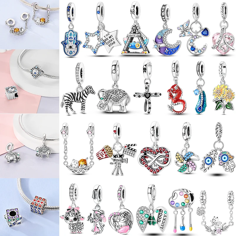925 Sterling Silver Plated Elephant Sunflower Devil Eyes Christmas Tree Snowflake Charms for Women DIY Jewelry Anniversary Gifts
925 Sterling Silver Plated Elephant Sunflower Devil Eyes Christmas Tree Snowflake Charms for Women DIY Jewelry Anniversary Gifts