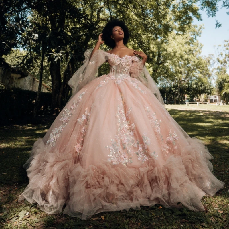 Pink Shiny Quinceanera Dresses Ball Gown Off The Shoulder Sequin Beading Crystal Corset Tiered Tull Party Birthday Sweet 16 Dres
Pink Shiny Quinceanera Dresses Ball Gown Off The Shoulder Sequin Beading Crystal Corset Tiered Tull Party Birthday Sweet 16 Dres