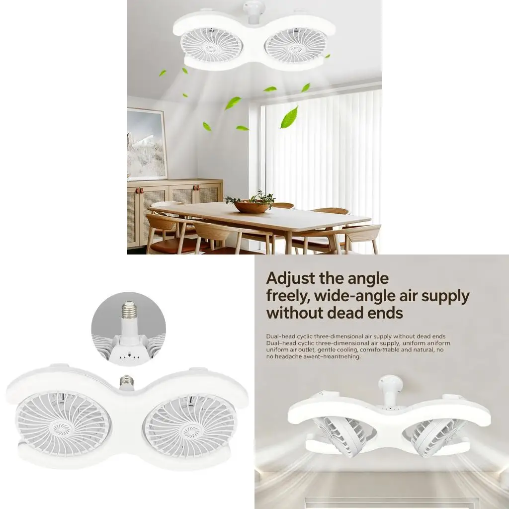 F92F Multifunctional Double Head Fan And Light With Standard E27 Base Energy Saving Small Spaces Fan Lamp Easy Installation
F92F Multifunctional Double Head Fan And Light With Standard E27 Base Energy Saving Small Spaces Fan Lamp Easy Installation