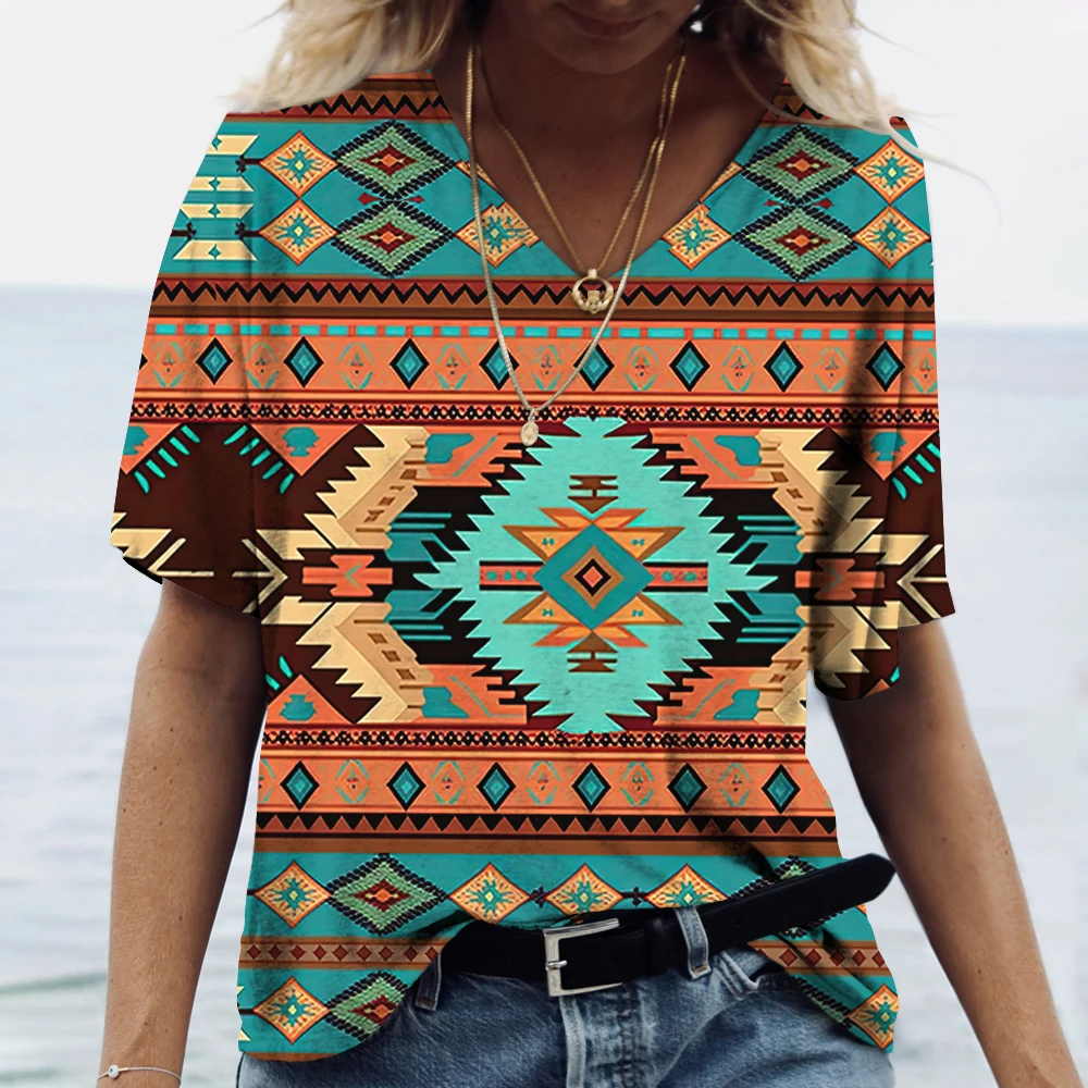 Summer Ethnic Plaid Printed 3D Print Pattern Women Streetwear T-Shirts Short Sleeve Loose Casual Tops V-Neck Tees Oversized Tee
Summer Ethnic Plaid Printed 3D Print Pattern Women Streetwear T-Shirts Short Sleeve Loose Casual Tops V-Neck Tees Oversized Tee