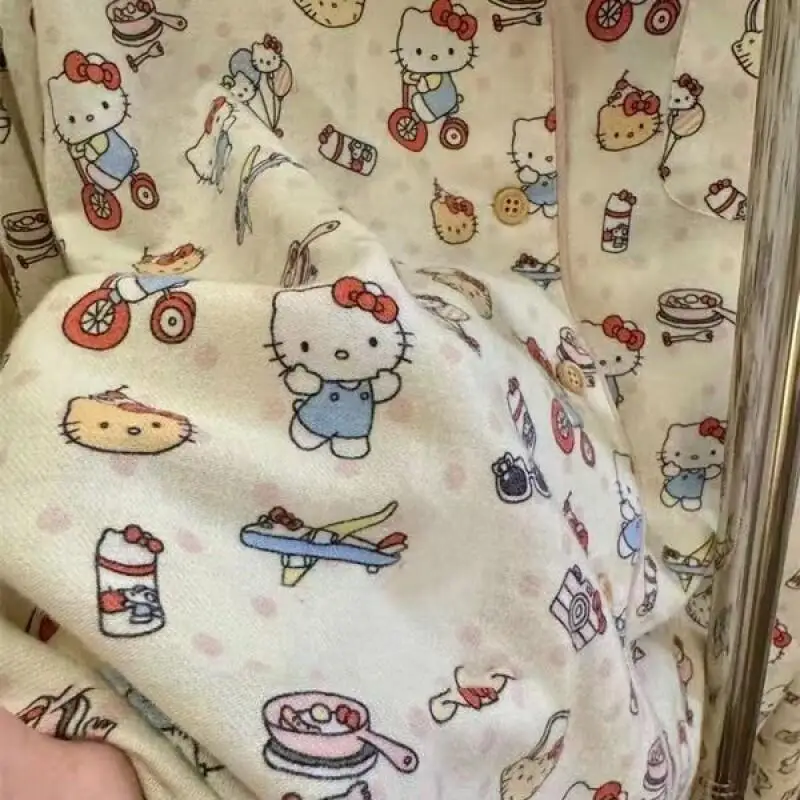 Ins Cute Anime Hello Kitty Pajamas Set Cotton Young Women Students Dormitory Homewear Spring Autumn Long Sleeve Long Pants
Ins Cute Anime Hello Kitty Pajamas Set Cotton Young Women Students Dormitory Homewear Spring Autumn Long Sleeve Long Pants