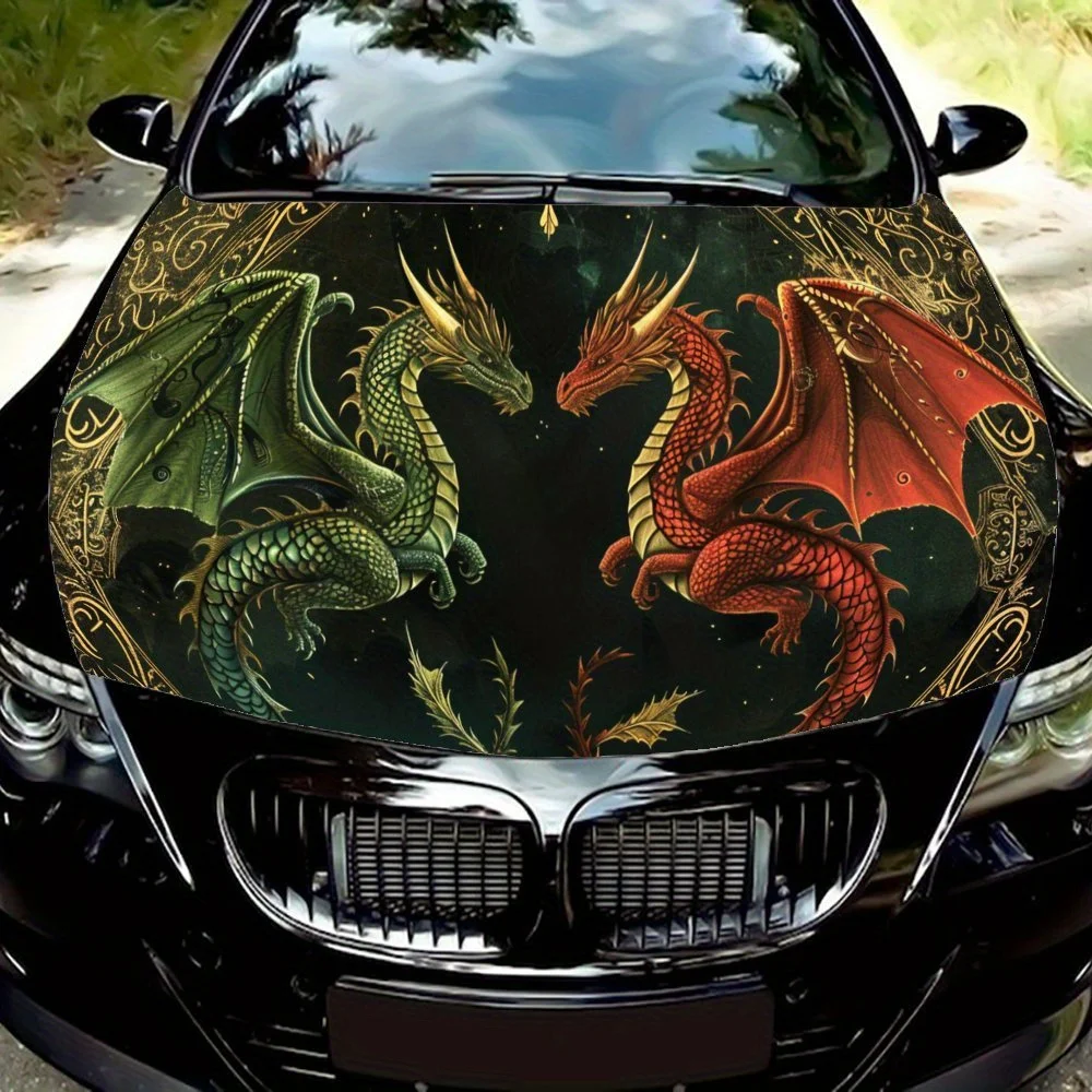 Dominant Red and Green Two Dragons PVC Car Vinyl Wraps, Self-Adhesive Waterproof Car Hood Decal Sticker, Car Decoration Protecti
Dominant Red and Green Two Dragons PVC Car Vinyl Wraps, Self-Adhesive Waterproof Car Hood Decal Sticker, Car Decoration Protecti