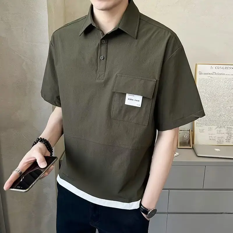 Fake Two Pieces Spliced T-shirts Summer Casual Lapel Button Men's Clothing Stylish Spliced Basic Contrasting Colors Polo Shirts
Fake Two Pieces Spliced T-shirts Summer Casual Lapel Button Men's Clothing Stylish Spliced Basic Contrasting Colors Polo Shirts