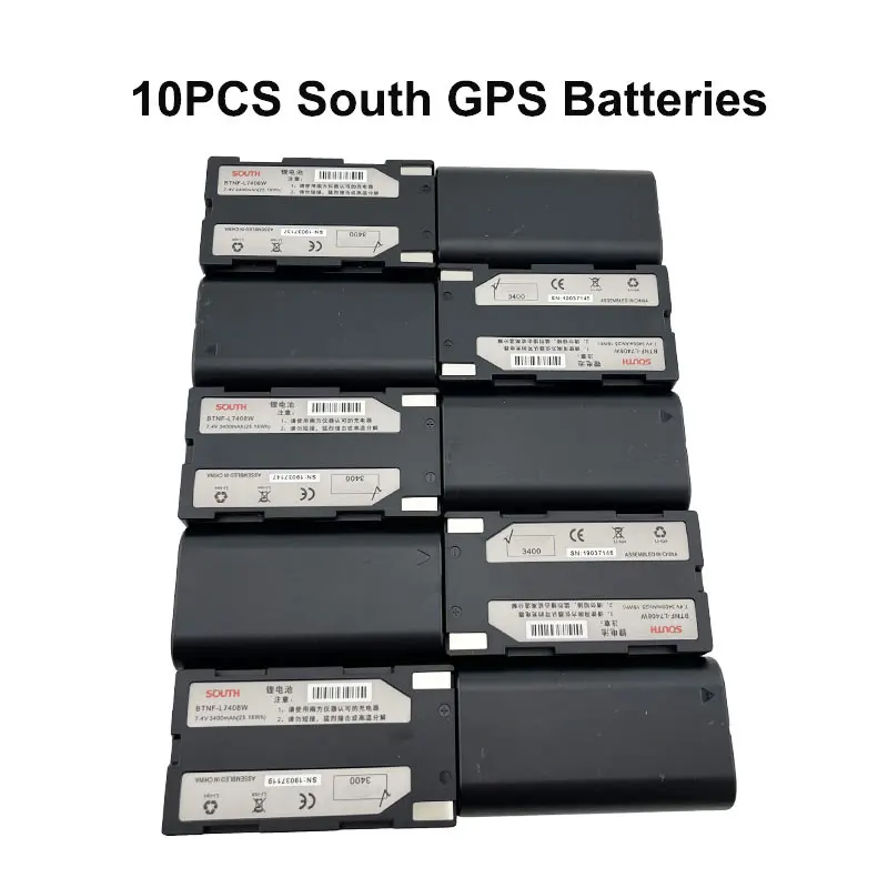 10PCS GPS RTK 7.4V 3400mAh BTNF-L7408W Battery For South 9600 S82 Series GPS S82 S86 S82T S86T GNSS Surveying Instruments
10PCS GPS RTK 7.4V 3400mAh BTNF-L7408W Battery For South 9600 S82 Series GPS S82 S86 S82T S86T GNSS Surveying Instruments