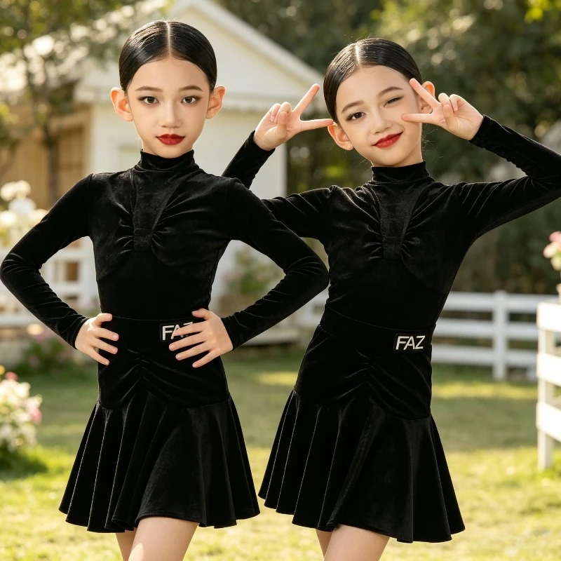 Girls Velvet Latin Dance Dress Kids Modern Ballroom Salsa Tango Skirt Practice Stage Performance Costume Performance Accessories
Girls Velvet Latin Dance Dress Kids Modern Ballroom Salsa Tango Skirt Practice Stage Performance Costume Performance Accessories