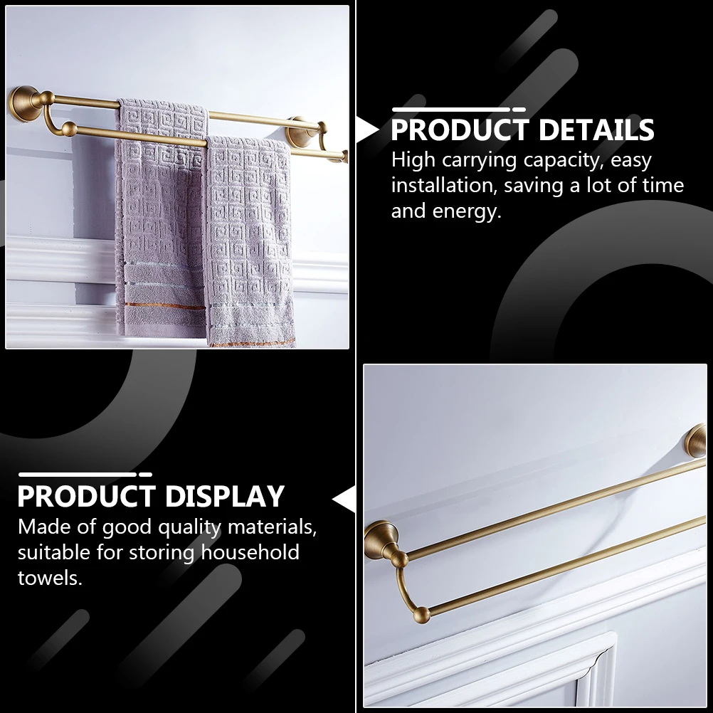 1Pcs Double-Layer Brass Bathroom Towel Rack Light Brown Bronzed Wall-Mounted Towel Holder Bath Storage Shelf Home Bathroom Rack
1Pcs Double-Layer Brass Bathroom Towel Rack Light Brown Bronzed Wall-Mounted Towel Holder Bath Storage Shelf Home Bathroom Rack