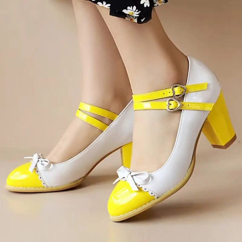 Women's High Heels Mary Janes Lolitas Shoes 2026 Fashion Big Size 48 Strap Red Yellow Heeled Wedding Office Dance Shoes Ladies
Women's High Heels Mary Janes Lolitas Shoes 2026 Fashion Big Size 48 Strap Red Yellow Heeled Wedding Office Dance Shoes Ladies