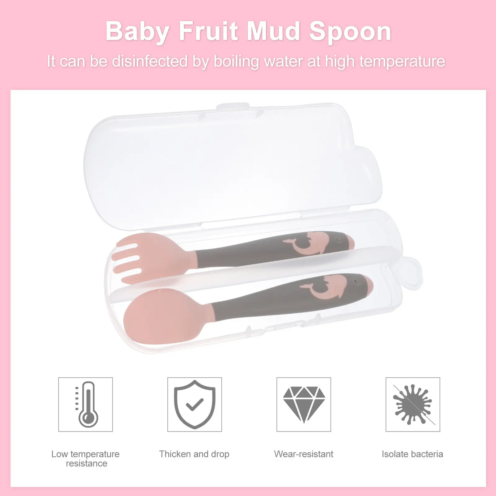 1Set Baby Fork Spoon Set Short Non Slip Flexible Handle High Temp Resistant Safe Eating Cutlery for New Parents Baby Shower Gift
1Set Baby Fork Spoon Set Short Non Slip Flexible Handle High Temp Resistant Safe Eating Cutlery for New Parents Baby Shower Gift