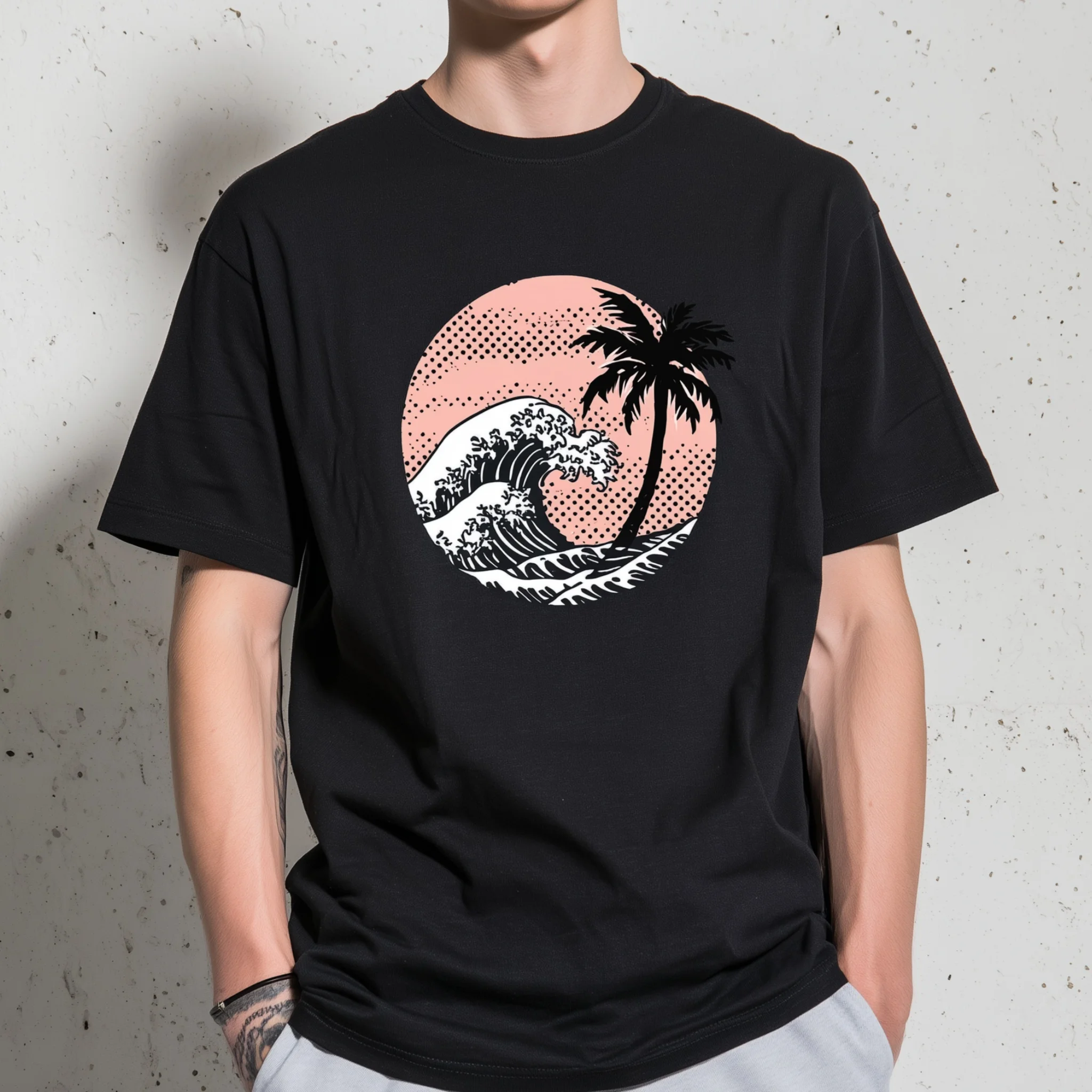 Teevo Men's Short Sleeve T-Shirt Palm Tree Wave Print Casual Summer Beachwear
Teevo Men's Short Sleeve T-Shirt Palm Tree Wave Print Casual Summer Beachwear