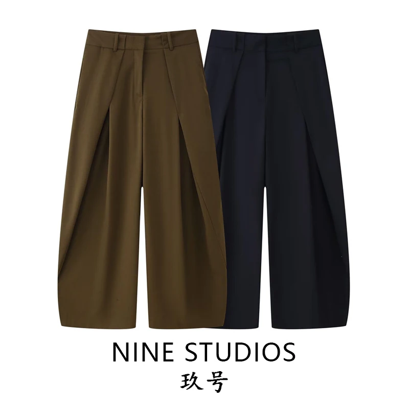Casual Loose Pleated Wide Leg Pants Versatile Women's Clothing 9264041 Natural Waist Zipper Polyester Fiber Fitted Trousers
Casual Loose Pleated Wide Leg Pants Versatile Women's Clothing 9264041 Natural Waist Zipper Polyester Fiber Fitted Trousers