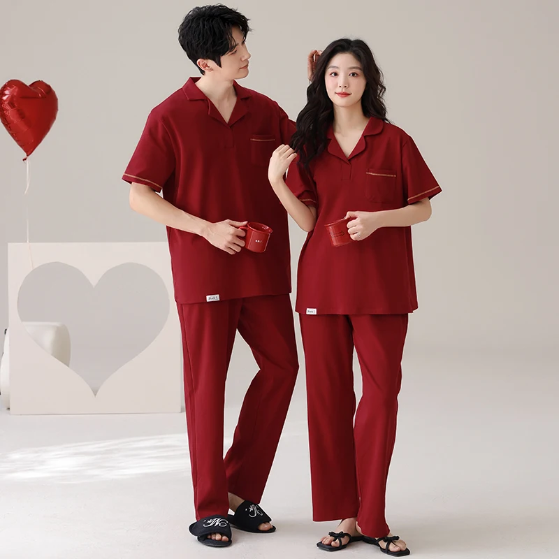 High Quality Big Size M-6XL Couple Pajama Set Cotton Turn-down Collar Short Top+Long Pant Pyjamas
High Quality Big Size M-6XL Couple Pajama Set Cotton Turn-down Collar Short Top+Long Pant Pyjamas