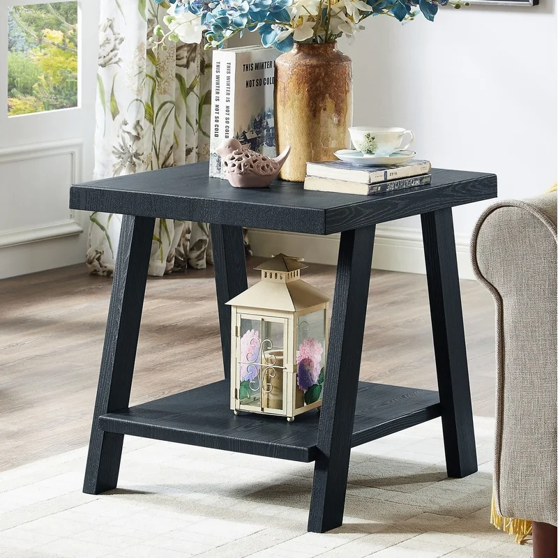 Black Finish Contemporary Wood Shelf End Table
Black Finish Contemporary Wood Shelf End Table