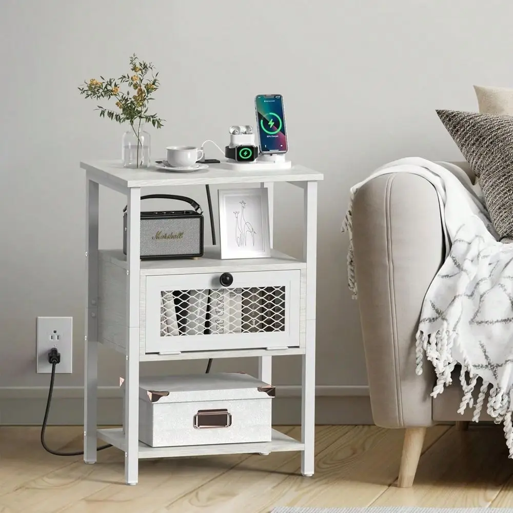 With Charging Station, Bedroom Bedside Table With USB Ports And AC Outlets, Sofa Side End Table With Storage Drawer, Couch Side
With Charging Station, Bedroom Bedside Table With USB Ports And AC Outlets, Sofa Side End Table With Storage Drawer, Couch Side