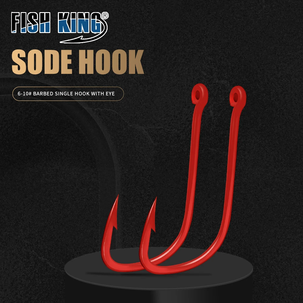 FISH KING 50-100pcs High Carbon Steel Fishing Hook 6#-10# Red Barbed Hook with Eyes Bent Baitholder Ringed Sode Carp Tackle Hook
FISH KING 50-100pcs High Carbon Steel Fishing Hook 6#-10# Red Barbed Hook with Eyes Bent Baitholder Ringed Sode Carp Tackle Hook