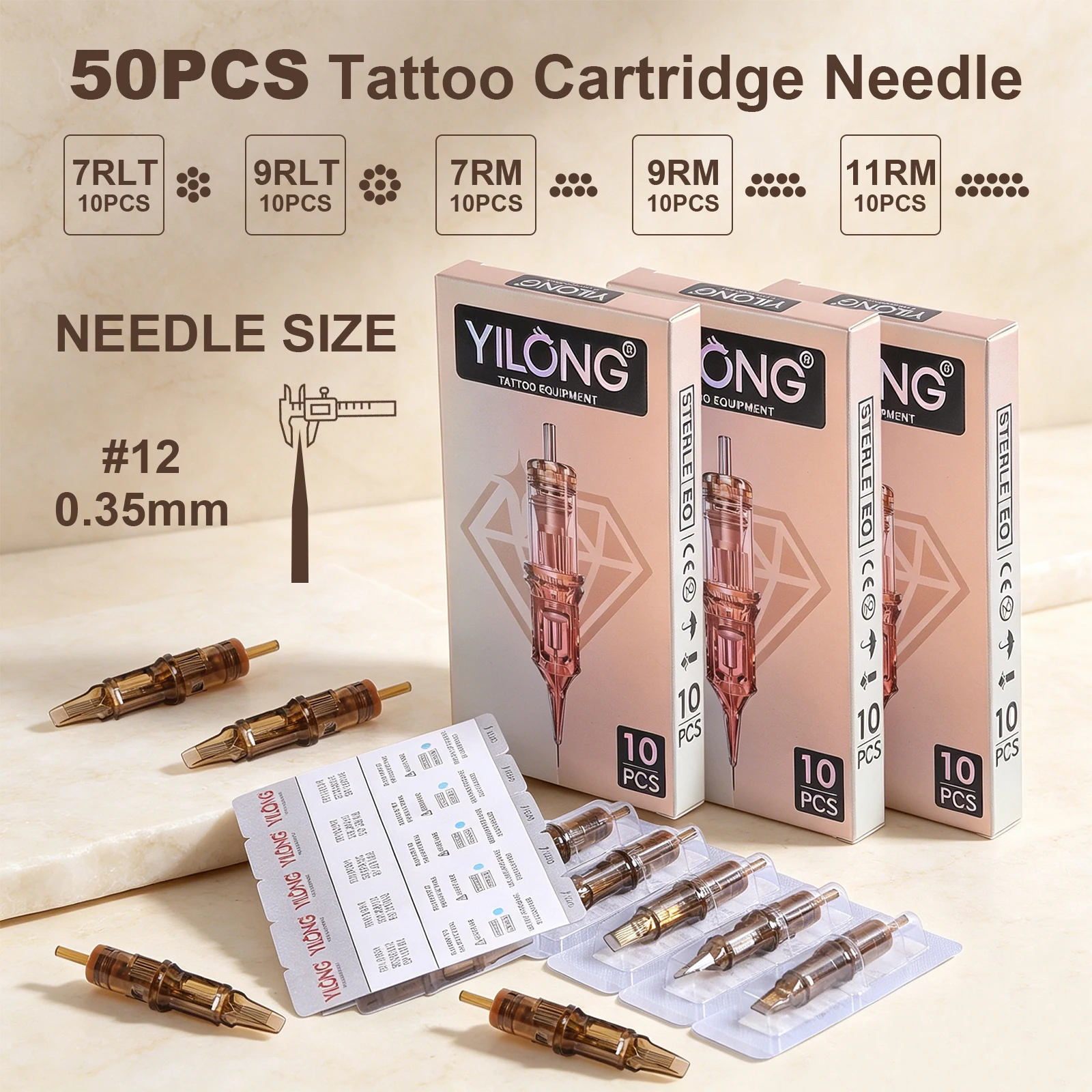 YILONG 50Pcs Tattoo Cartridge Needles 0.35mm Mixed Disposable Sterile Tattoo Needle Cartridges for Rotary Tattoo Pen Machine
YILONG 50Pcs Tattoo Cartridge Needles 0.35mm Mixed Disposable Sterile Tattoo Needle Cartridges for Rotary Tattoo Pen Machine