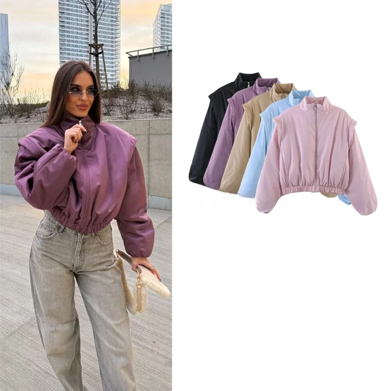 Spring New Arrival Women's Casual Style Zipper Long Sleeve Stand Collar Jacket Shoulder Pad Stitching Cotton Outerwear
Spring New Arrival Women's Casual Style Zipper Long Sleeve Stand Collar Jacket Shoulder Pad Stitching Cotton Outerwear