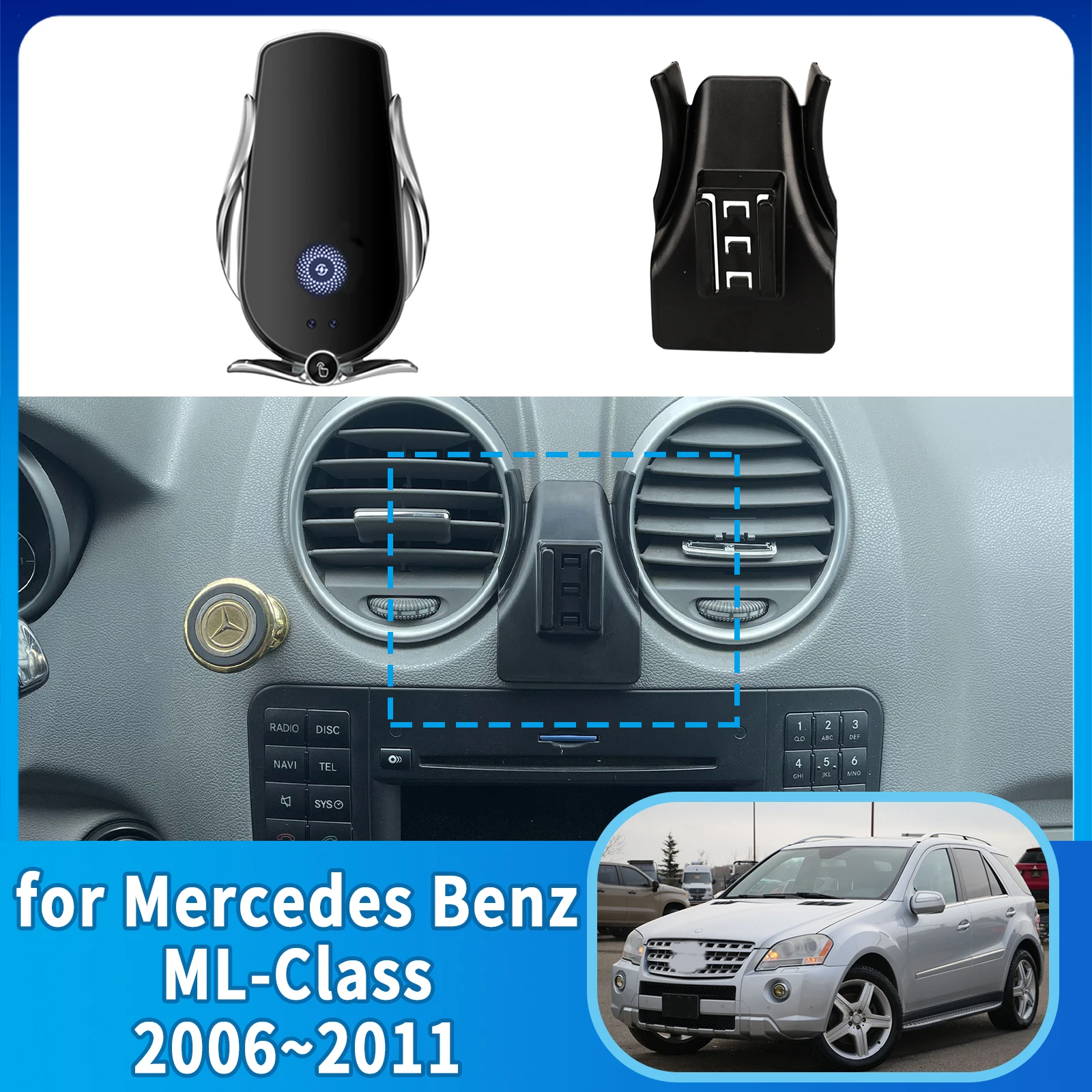 for Mercedes Benz ML M W164 ML350 2006~2011 AMG 360 GPS Bracket Accessories Car Mobile Phone Holder Navigation Stand Auto
for Mercedes Benz ML M W164 ML350 2006~2011 AMG 360 GPS Bracket Accessories Car Mobile Phone Holder Navigation Stand Auto