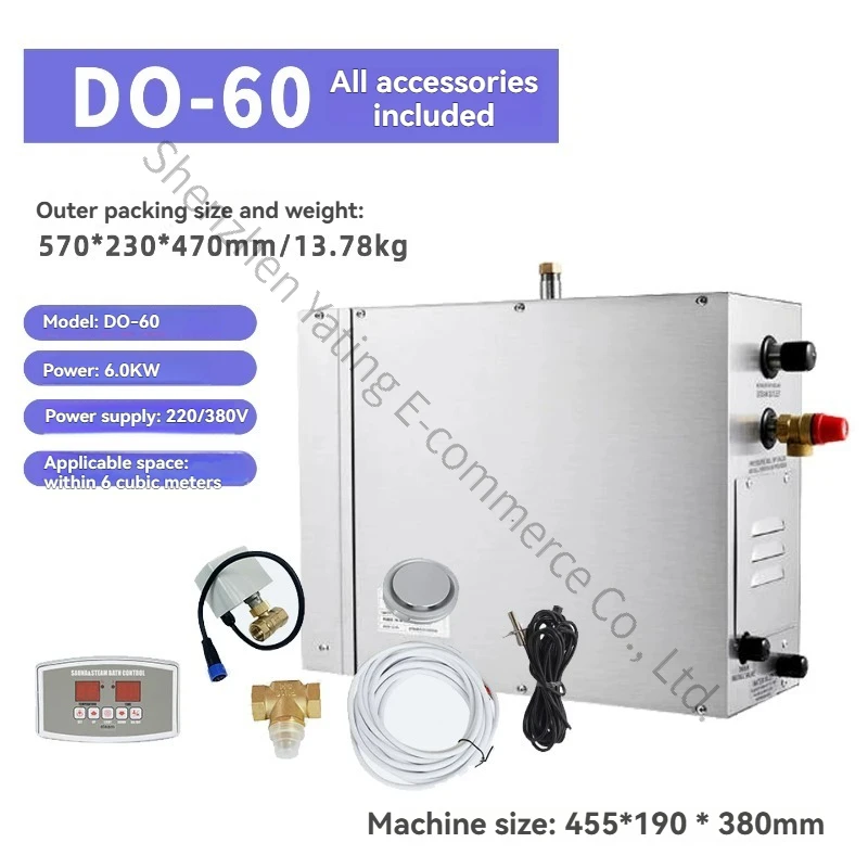 Stainless Steel Sauna Steam Machine Automatic Drainage Steamer Equipment Steam Room Steam Generator
Stainless Steel Sauna Steam Machine Automatic Drainage Steamer Equipment Steam Room Steam Generator