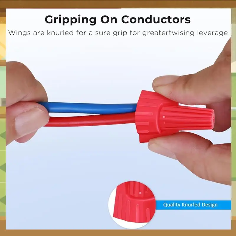 600PCS Red Wire Connectors Nuts, Winged Electrical Wire End Connectors Caps, Twist-On Easy Screw On Type Connectors-BAAX
600PCS Red Wire Connectors Nuts, Winged Electrical Wire End Connectors Caps, Twist-On Easy Screw On Type Connectors-BAAX
