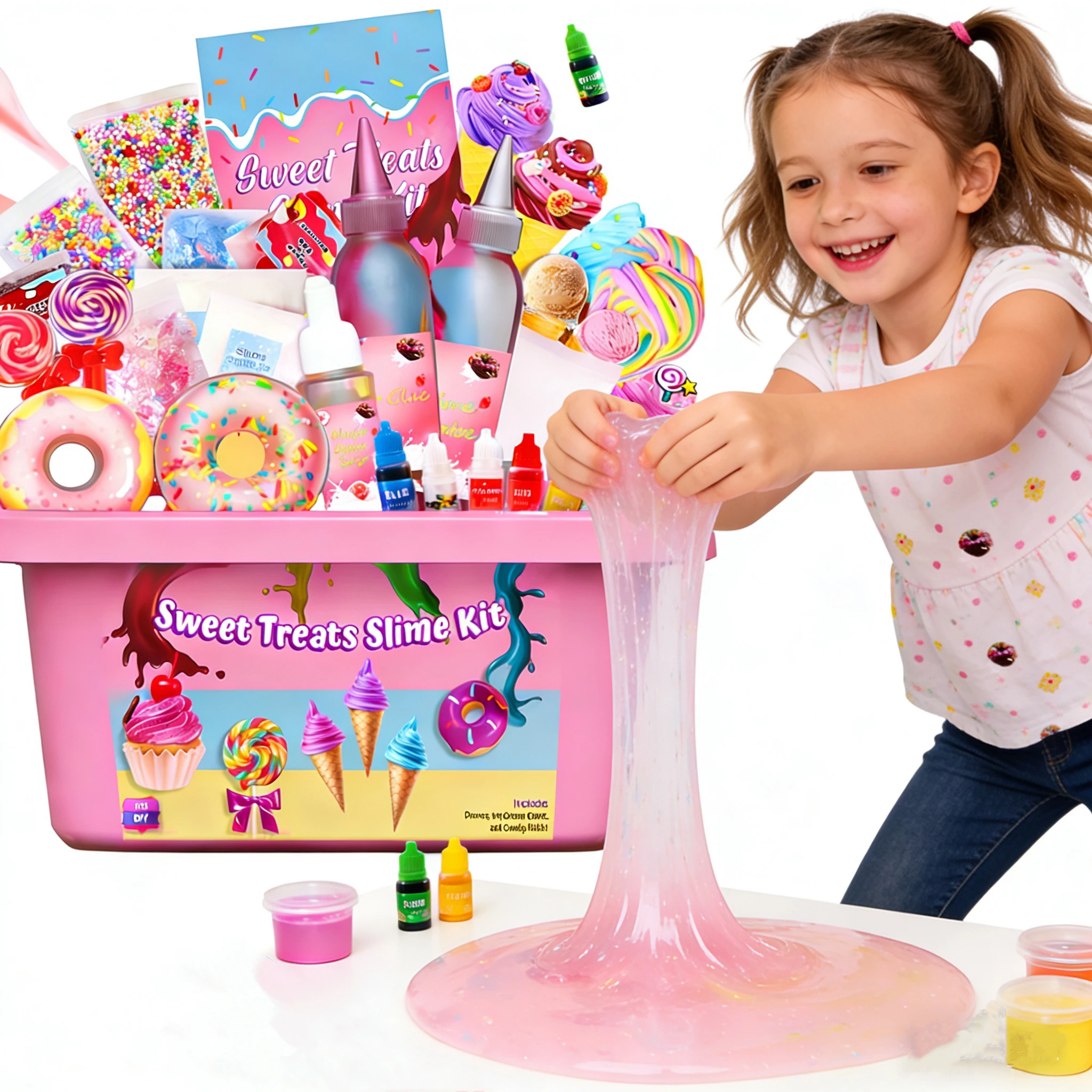 Sweet Treats Slime Kit | DIY Safe Crystal Mud Set | Girls' Ice Cream Squishy Toy with Foaming Glue, Fake Water & Storage Boxslim
Sweet Treats Slime Kit | DIY Safe Crystal Mud Set | Girls' Ice Cream Squishy Toy with Foaming Glue, Fake Water & Storage Boxslim