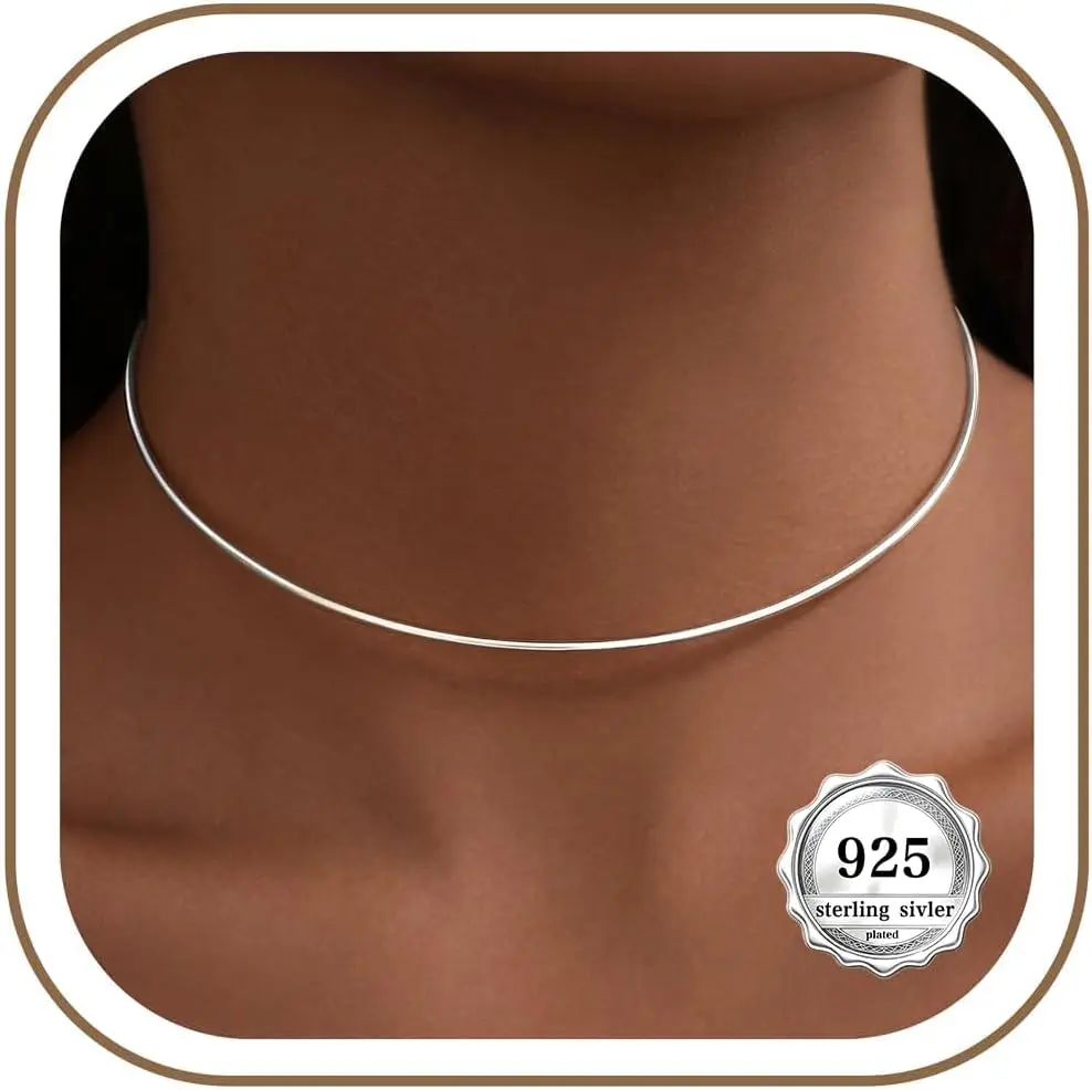 Minimalist Thin Choker for Women, Lightweight Gold Plated Collar Necklace, Hypoallergenic Fashion
Minimalist Thin Choker for Women, Lightweight Gold Plated Collar Necklace, Hypoallergenic Fashion