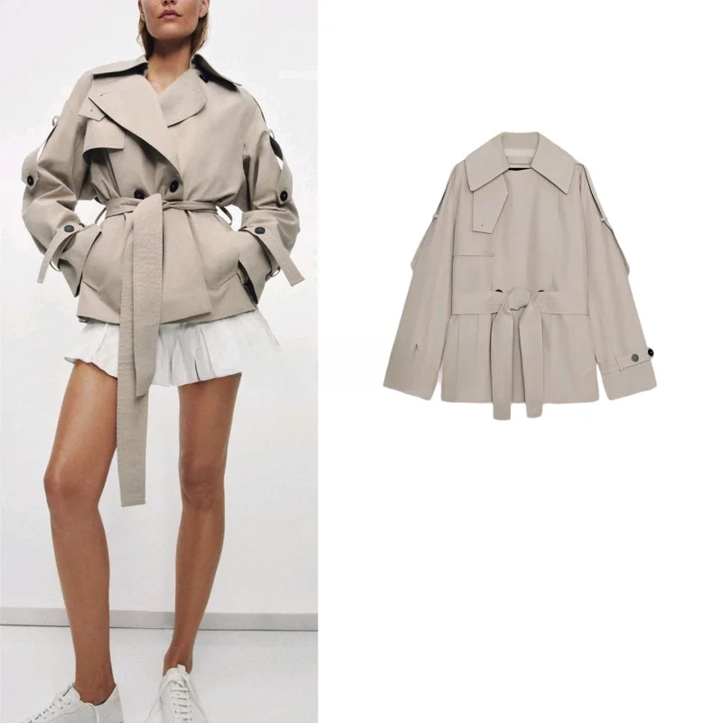 Loose Long Sleeve Turn-down Collar Women's Windbreaker Coat Spring Summer New Arrival Button Decorated Knot 3811040
Loose Long Sleeve Turn-down Collar Women's Windbreaker Coat Spring Summer New Arrival Button Decorated Knot 3811040