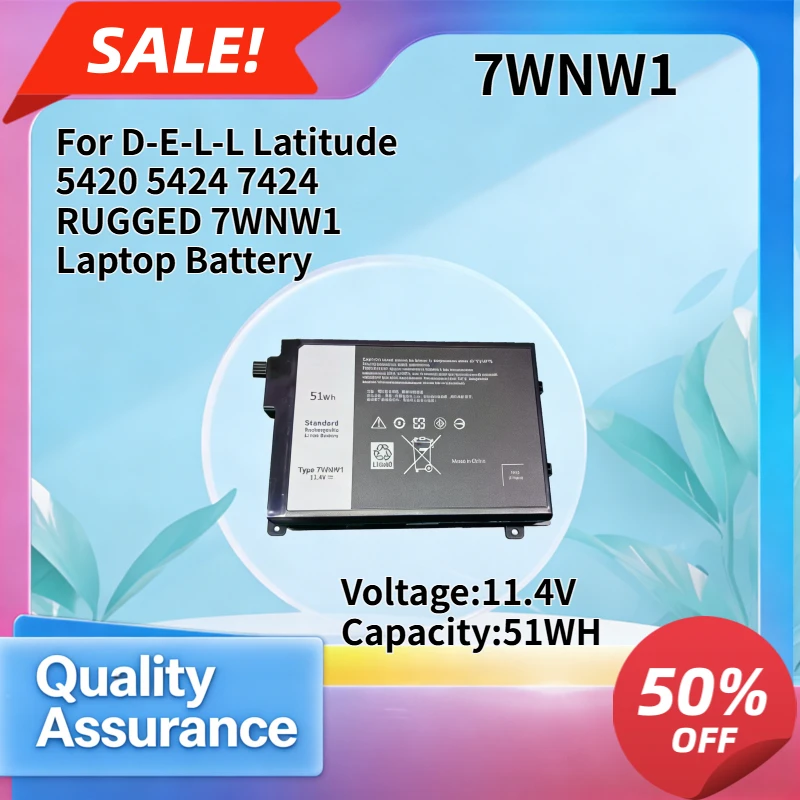 51WH Compatible with D-E-L-L Latitude 5420 5424 7424 RUGGED 7WNW1 Laptop Battery
51WH Compatible with D-E-L-L Latitude 5420 5424 7424 RUGGED 7WNW1 Laptop Battery