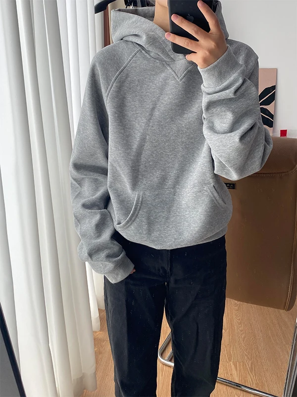 Light ey Boxy Fit Hoodie Women's Sle Slimming ort Coat Heavyweight Top for Autumn Cleanfit Long Sve Commute Faion
Light ey Boxy Fit Hoodie Women's Sle Slimming ort Coat Heavyweight Top for Autumn Cleanfit Long Sve Commute Faion