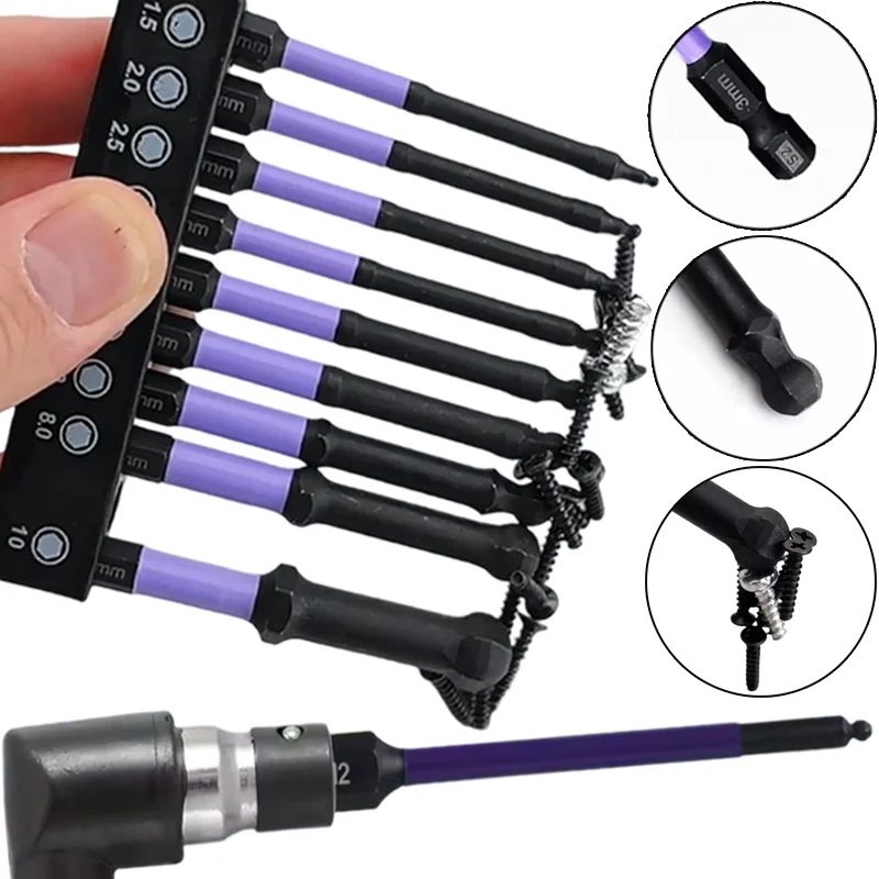 Ball End Hex Screwdriver Bits Set Hex Shank Magnetic Drill Bits S2 Steel Impact Driver Bits Power Tools for DIY Furniture
Ball End Hex Screwdriver Bits Set Hex Shank Magnetic Drill Bits S2 Steel Impact Driver Bits Power Tools for DIY Furniture