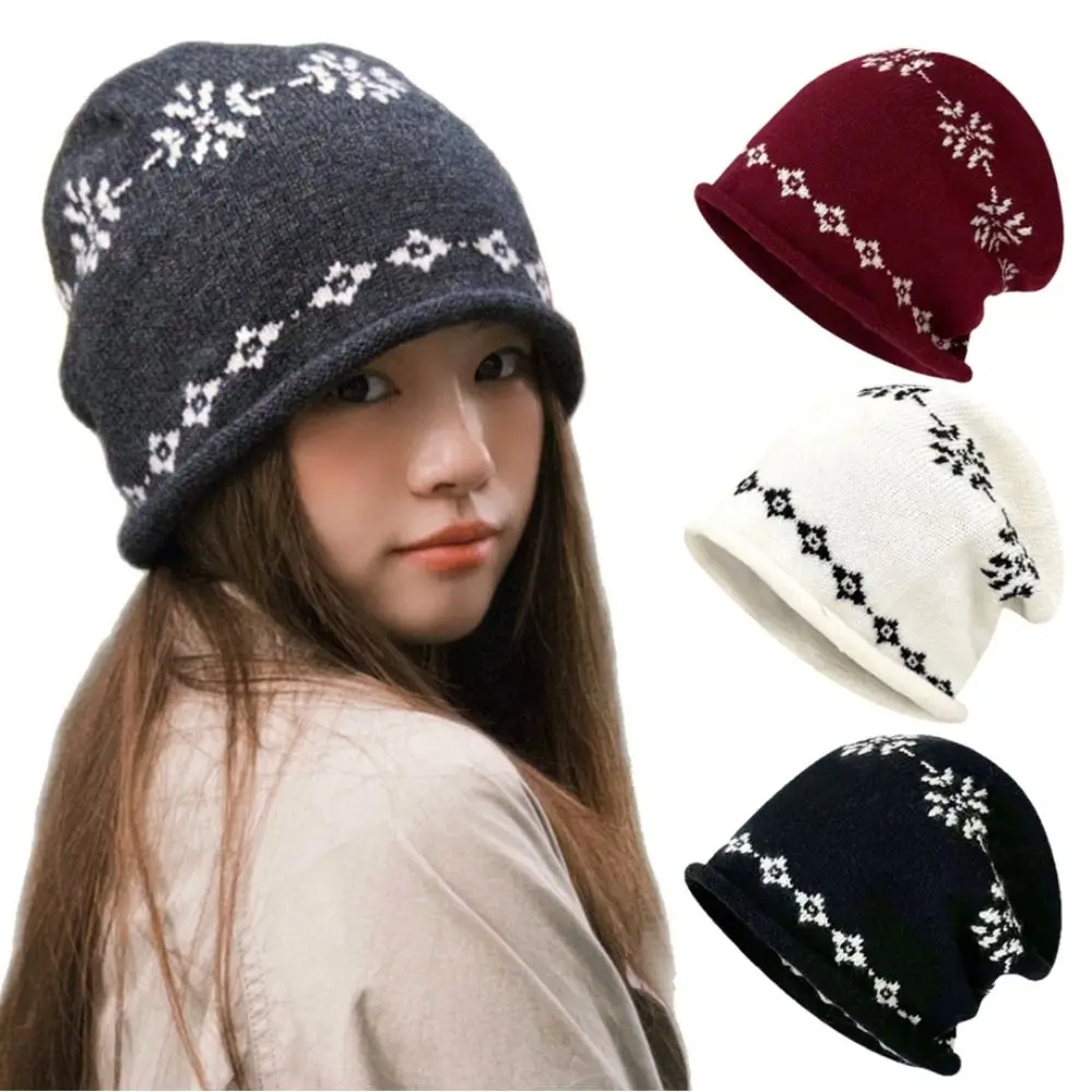 Retro Curled Edge Jacquard Knitted Hat Warm Wool Fair Isle Style Beanies Vintage Cute Printing Knit Cap Autumn
Retro Curled Edge Jacquard Knitted Hat Warm Wool Fair Isle Style Beanies Vintage Cute Printing Knit Cap Autumn