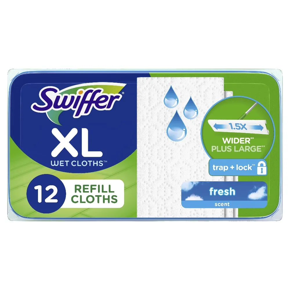 Swiffer Mop & Go XL Wet Refills, Unscented, 12 Count
Swiffer Mop & Go XL Wet Refills, Unscented, 12 Count