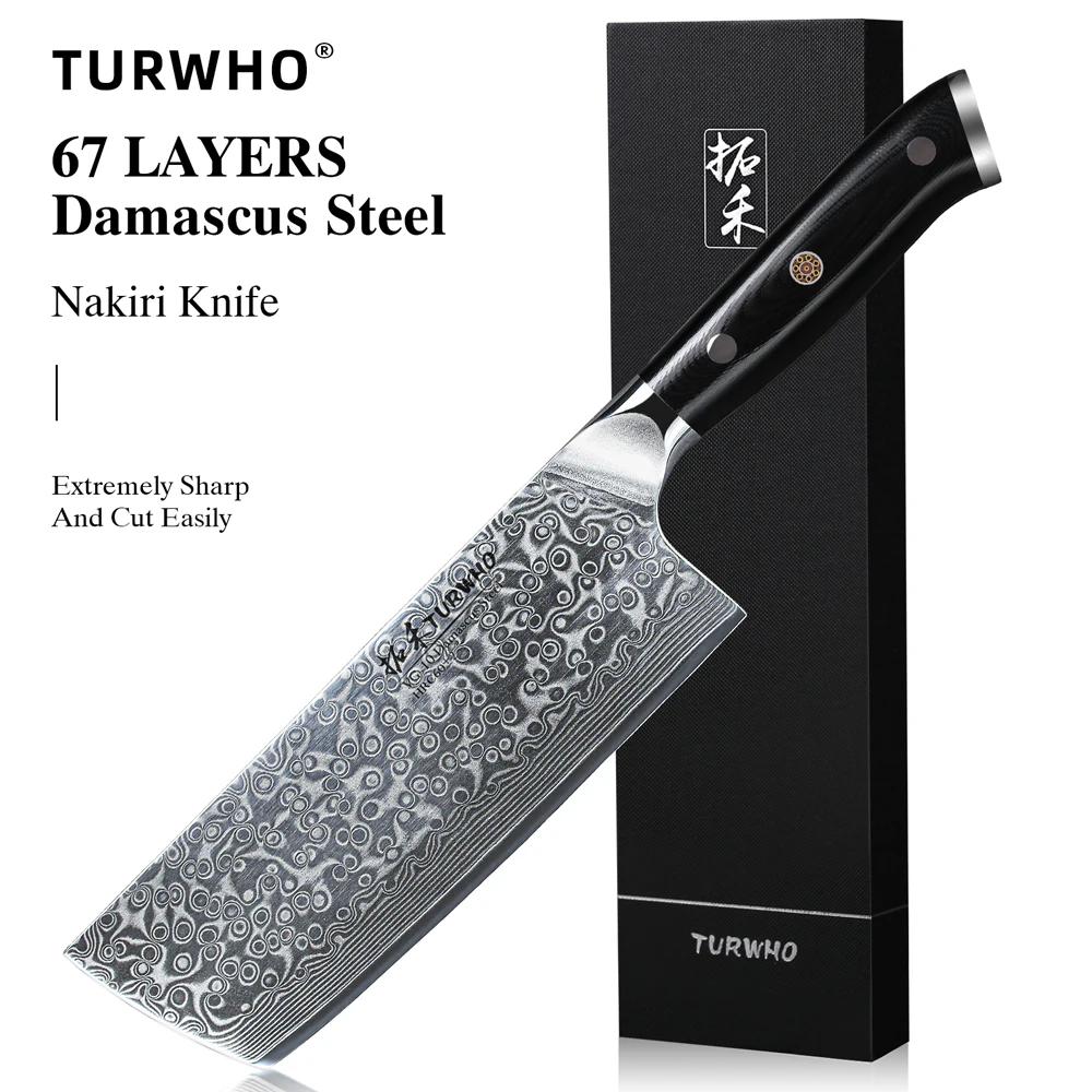 TURWHO 7" Japanese Nakiri Knife Damascus Steel Sharp Meat Cleaver Vegetable Slicer Cooking Tools G10 Handle Kitchen Chef Knives
TURWHO 7" Japanese Nakiri Knife Damascus Steel Sharp Meat Cleaver Vegetable Slicer Cooking Tools G10 Handle Kitchen Chef Knives