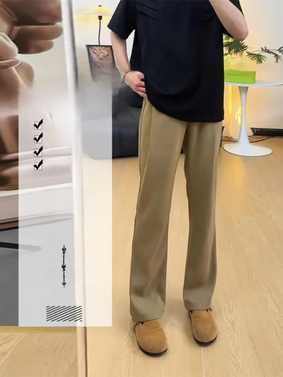 Khaki 57 Micro Flared West Pants Drapey Ice Silk Men's Summer Slim Straight Micro Flared Pants Faionable Casual Trousers
Khaki 57 Micro Flared West Pants Drapey Ice Silk Men's Summer Slim Straight Micro Flared Pants Faionable Casual Trousers