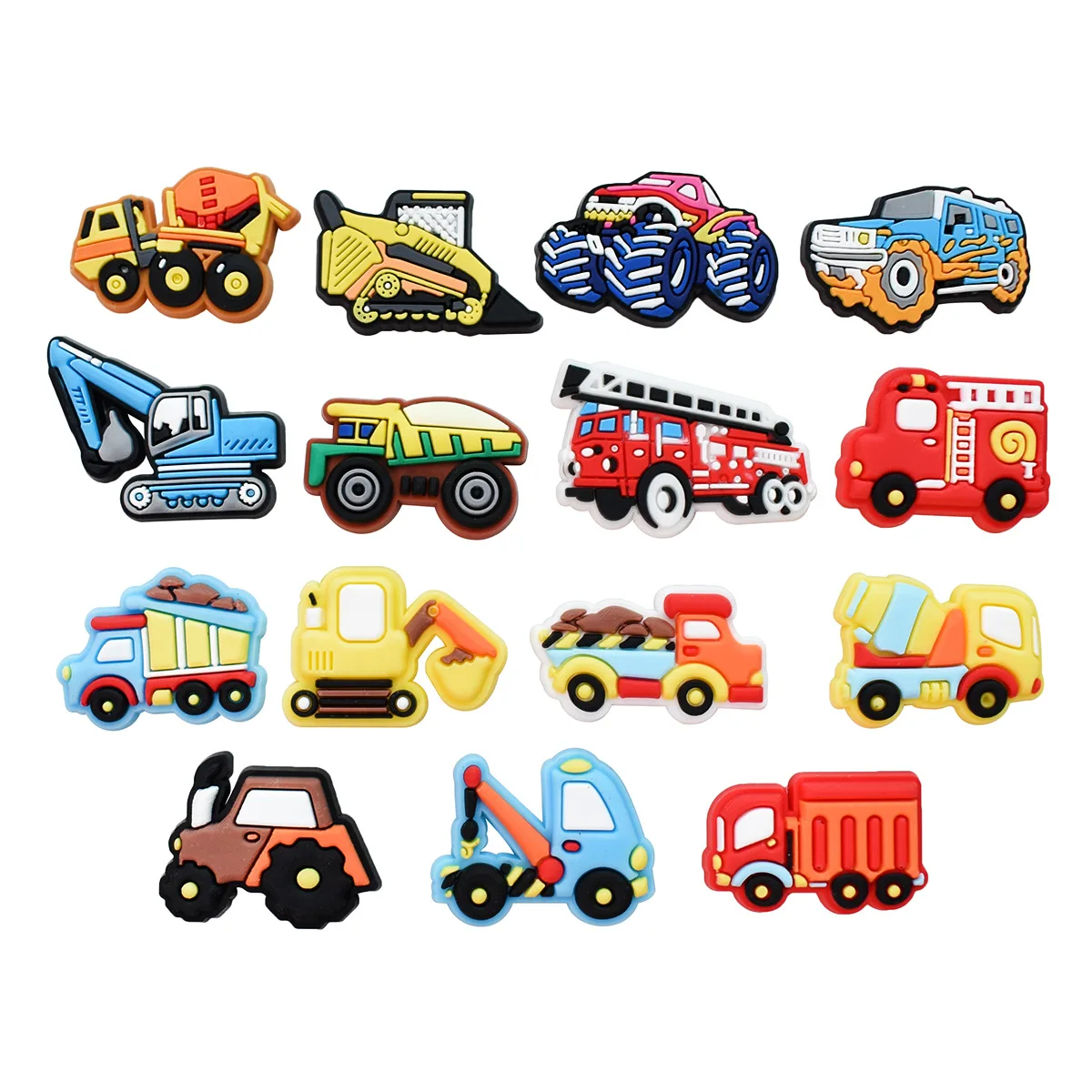 15pcs Cartoon Engineering Vehicle Fire engine Tractor Shoe Charms for Clogs Sandals Accessories Decoration Shoe Buckle Boys Gift
15pcs Cartoon Engineering Vehicle Fire engine Tractor Shoe Charms for Clogs Sandals Accessories Decoration Shoe Buckle Boys Gift