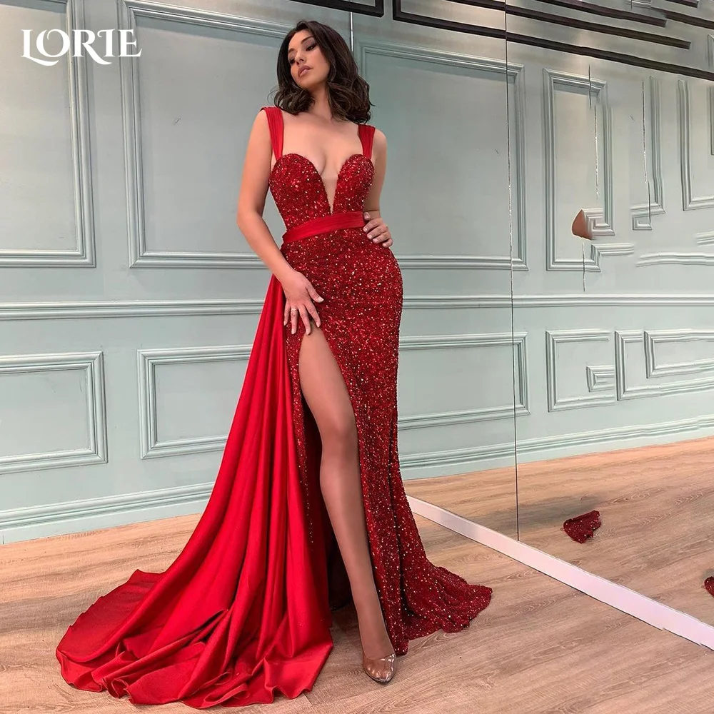 LORIE High Slit Mermaid Evening Dress Sparkly Ruffled Party Dress Shiny Prom Dress Sweetheart Princess Party Gown Customized
LORIE High Slit Mermaid Evening Dress Sparkly Ruffled Party Dress Shiny Prom Dress Sweetheart Princess Party Gown Customized