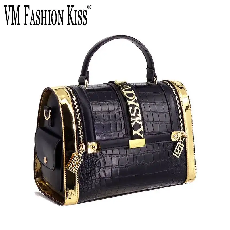 2025 Women's Shoulder Bag Messenger Bag High Quality Black Gold Splicing Color Casual Crossbody Bags Handbag Fashion Sac A Mai
2025 Women's Shoulder Bag Messenger Bag High Quality Black Gold Splicing Color Casual Crossbody Bags Handbag Fashion Sac A Mai