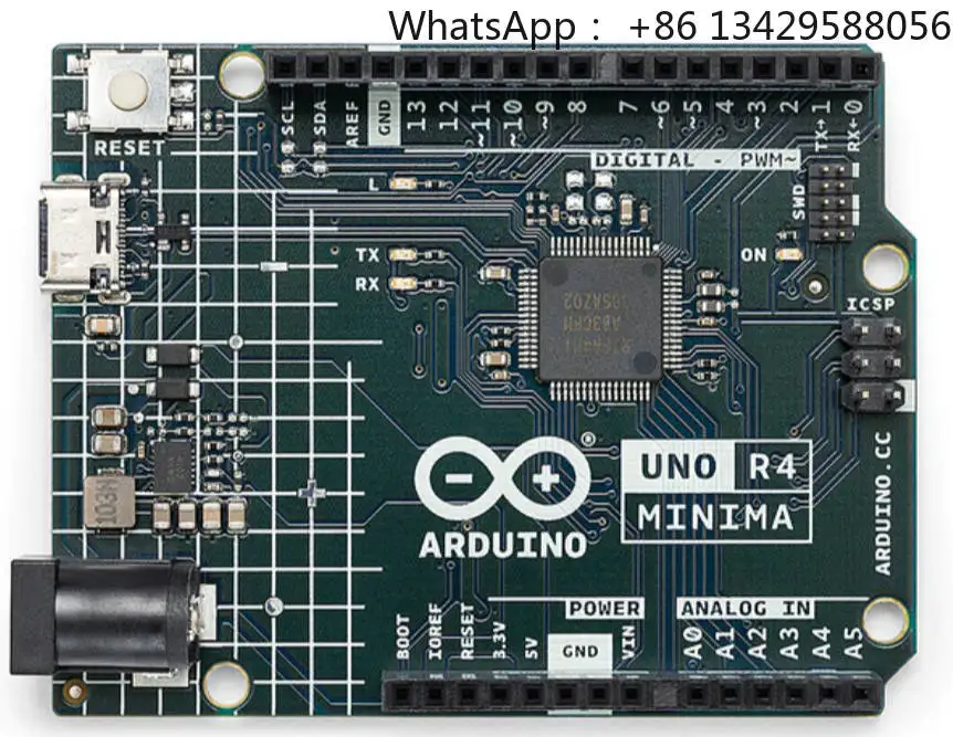 UNO Rev4 Minima, 32-bit Microprocessor, Arm Cortex-M4, 12-bit DAC, CAN BUS, and OP AMP, 6-24V, SWD Connector,
UNO Rev4 Minima, 32-bit Microprocessor, Arm Cortex-M4, 12-bit DAC, CAN BUS, and OP AMP, 6-24V, SWD Connector,