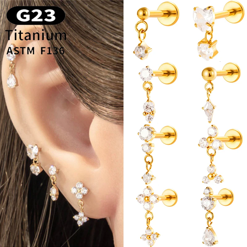 1PC G23 Titanium 16G Labret Stud Threadless Push Pin Flower Dangle CZ Tragus Cartilage Earrings Flatback Helix Piercing Jewelry
1PC G23 Titanium 16G Labret Stud Threadless Push Pin Flower Dangle CZ Tragus Cartilage Earrings Flatback Helix Piercing Jewelry
