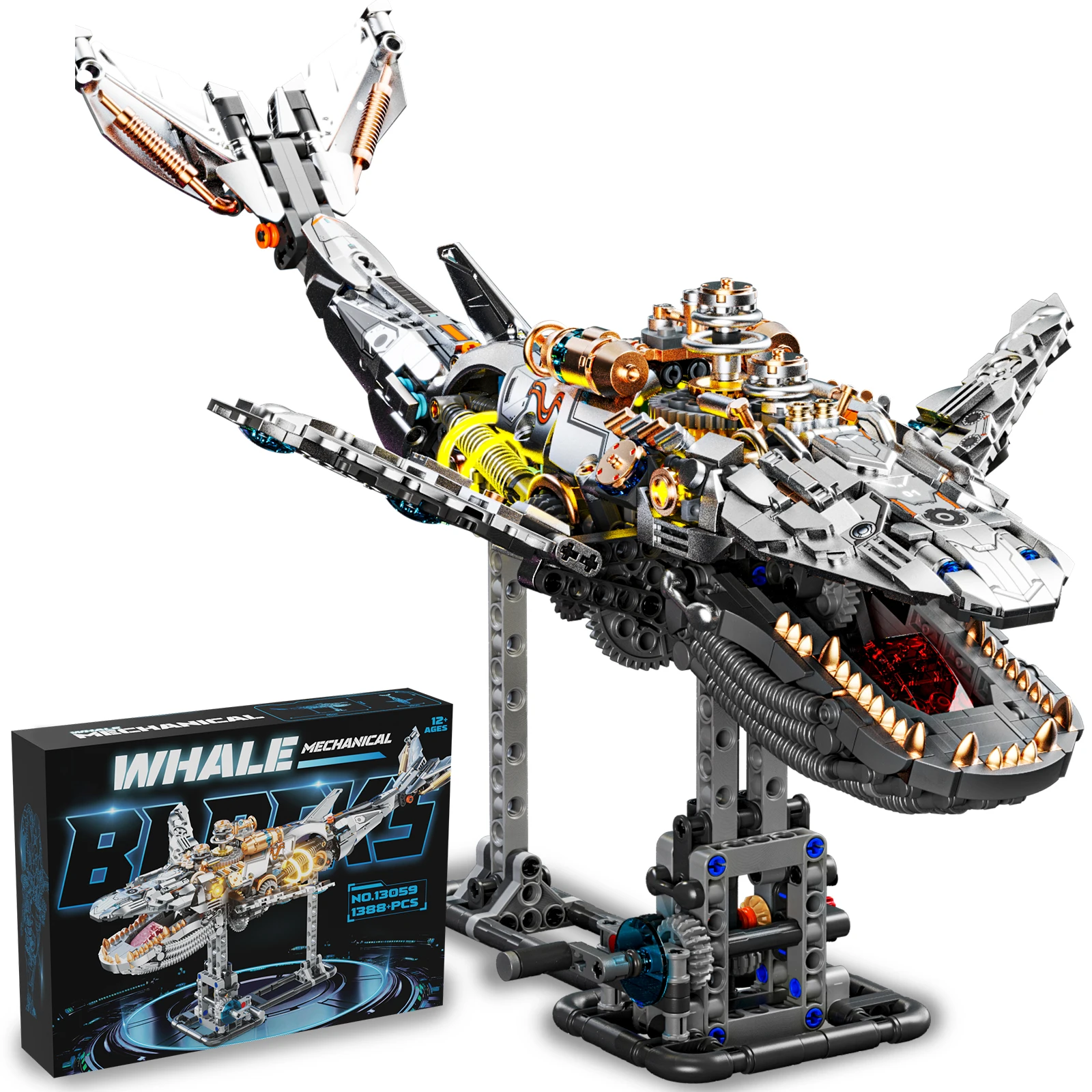 Mechanical Whale Building Set with Light & Display Stand, Sea Animal Building Block Toy, Christmas Gift for Kids & Adults
Mechanical Whale Building Set with Light & Display Stand, Sea Animal Building Block Toy, Christmas Gift for Kids & Adults