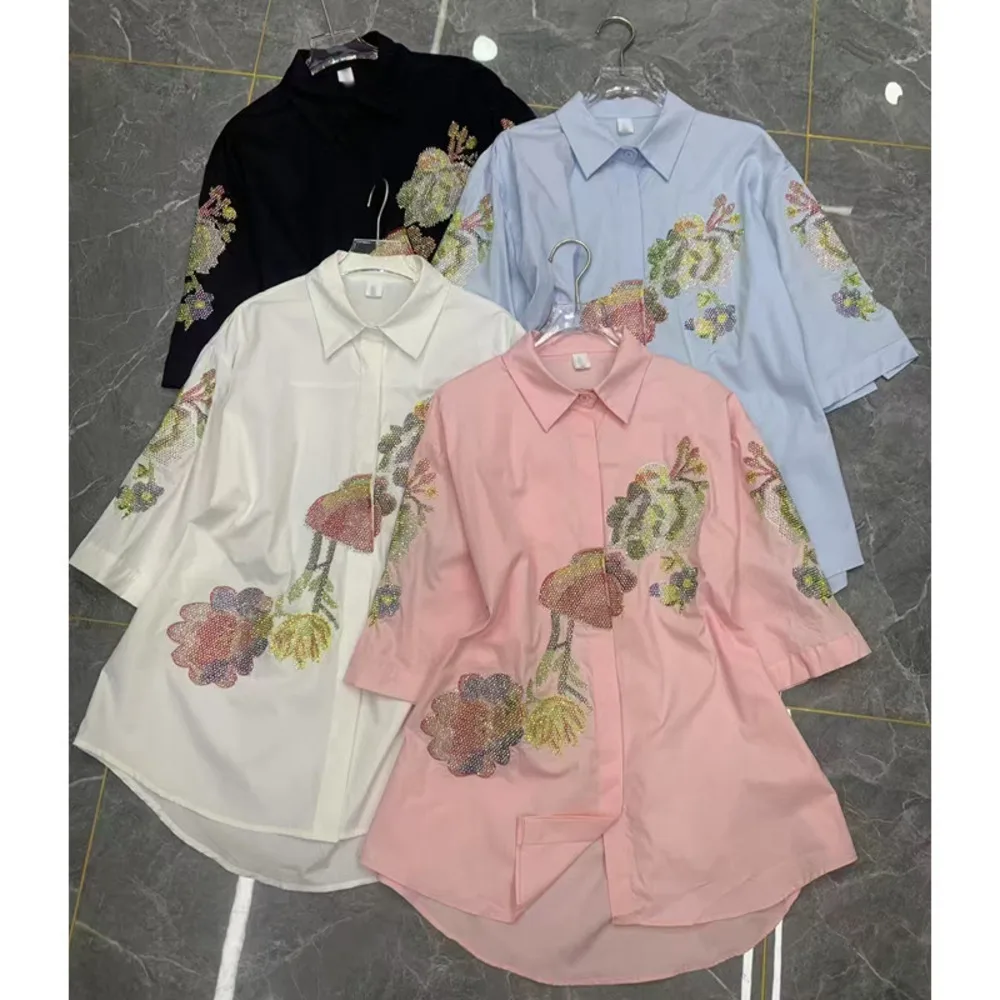 Trendy 2025 New Punk Print Hotfix Rhinestone A Line Flared Loose Casual Floral Blouse Womens Short Sleeve Shirt
Trendy 2025 New Punk Print Hotfix Rhinestone A Line Flared Loose Casual Floral Blouse Womens Short Sleeve Shirt