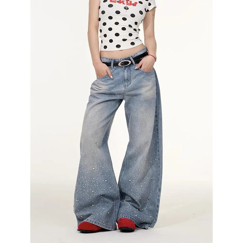 ZHIZOU Women Blue Jeans Y2k Punk Oversize Washed Denim Pants American style Vintage Hiphop Grunge Baggy Denim Trousers Clothes
ZHIZOU Women Blue Jeans Y2k Punk Oversize Washed Denim Pants American style Vintage Hiphop Grunge Baggy Denim Trousers Clothes