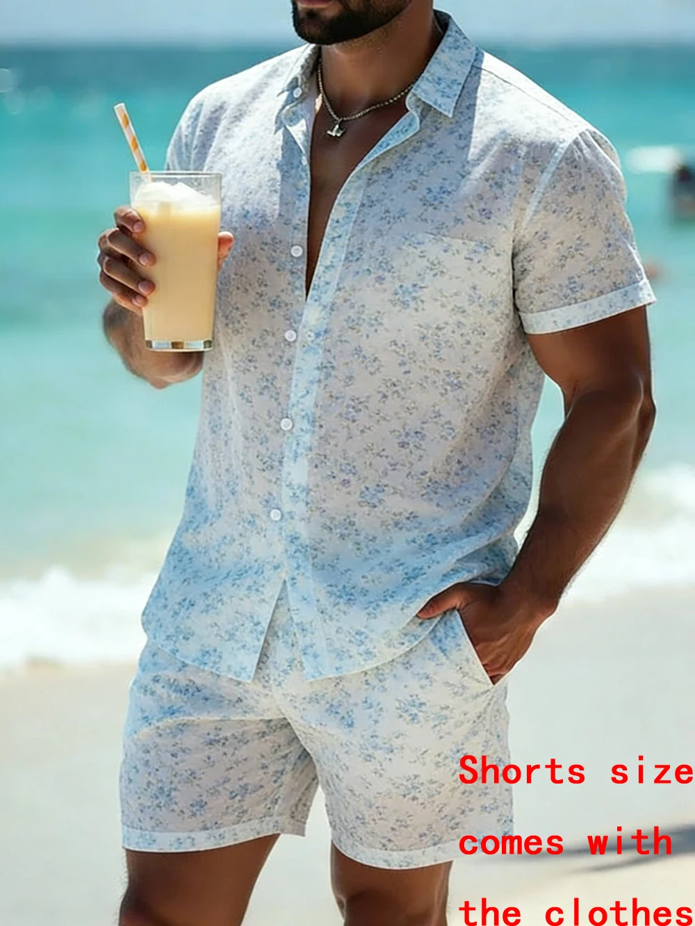 Men's new summer cool short-sleeved shirt shorts suit natural tropical 3D printed shirt seaside vacation casual outdoor suit men
Men's new summer cool short-sleeved shirt shorts suit natural tropical 3D printed shirt seaside vacation casual outdoor suit men