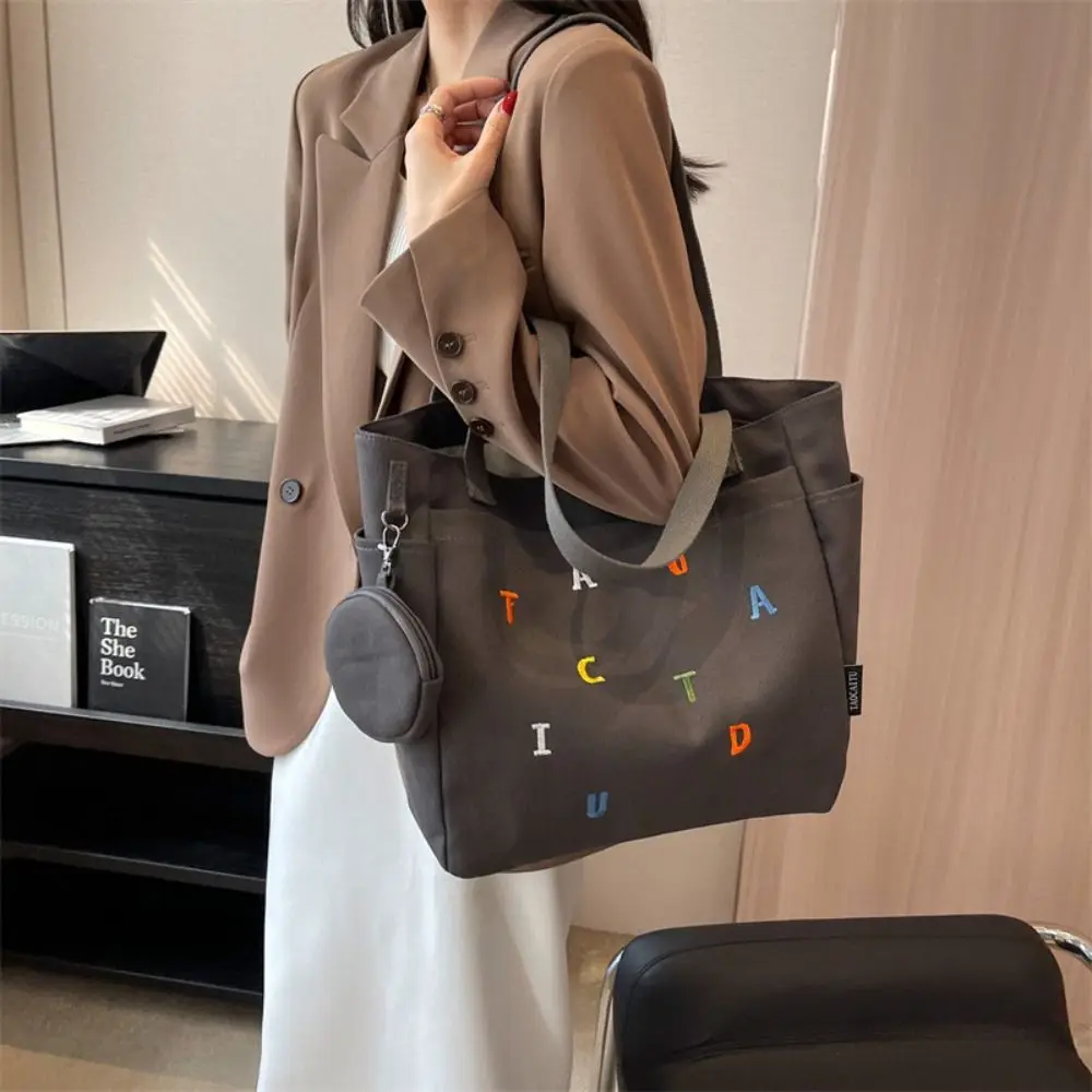 Large Capacity Women's Letter Handbag Canvas Shoulder Bag Fashion Casual Student Tote Bag Shopping Bag Versatile Storage Bag
Large Capacity Women's Letter Handbag Canvas Shoulder Bag Fashion Casual Student Tote Bag Shopping Bag Versatile Storage Bag