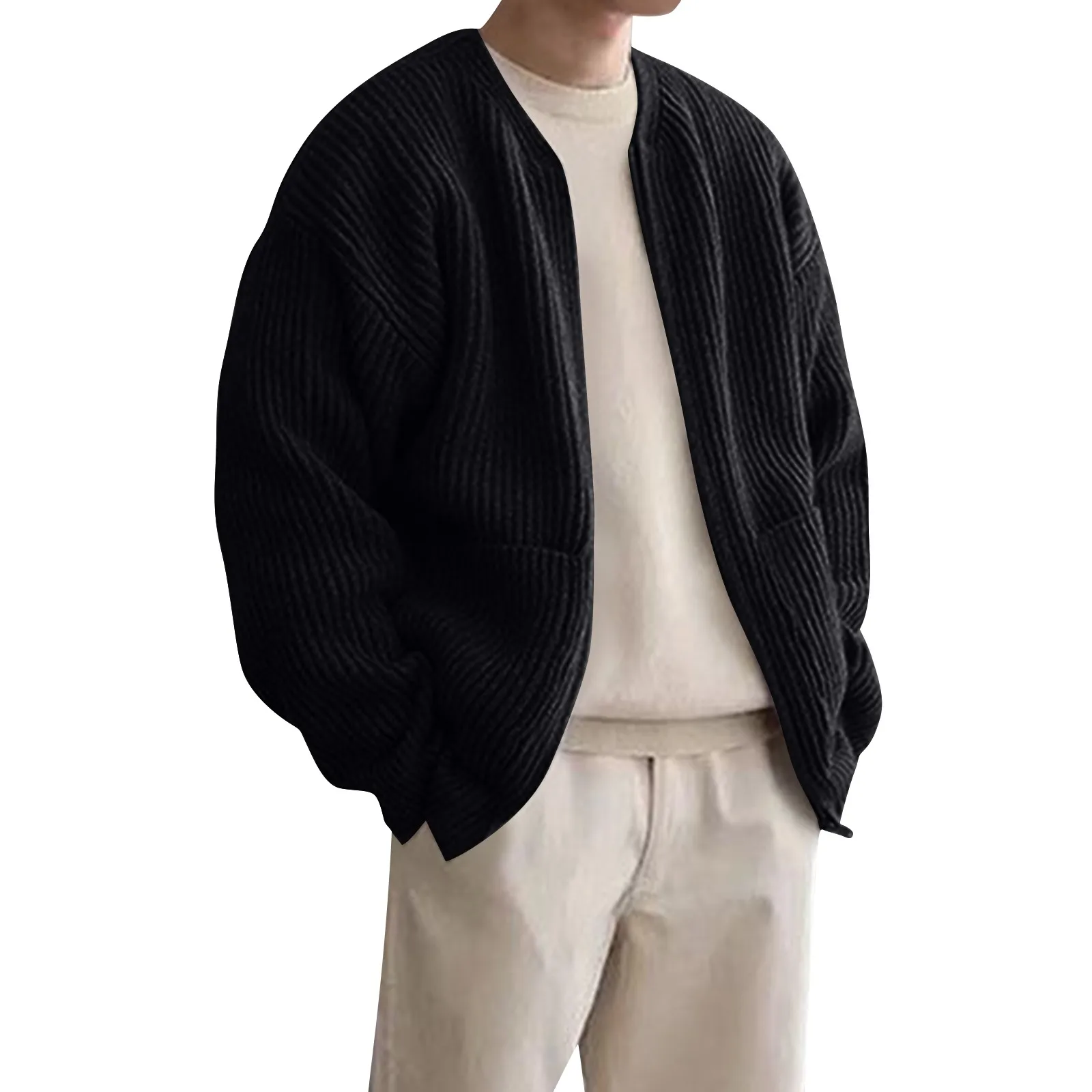 Knitted Cardigan Jackets For Men Casual Fashion Solid Straight Round Neck Zipper Jackets Spring Autumn Loose Fit Cardigan
Knitted Cardigan Jackets For Men Casual Fashion Solid Straight Round Neck Zipper Jackets Spring Autumn Loose Fit Cardigan