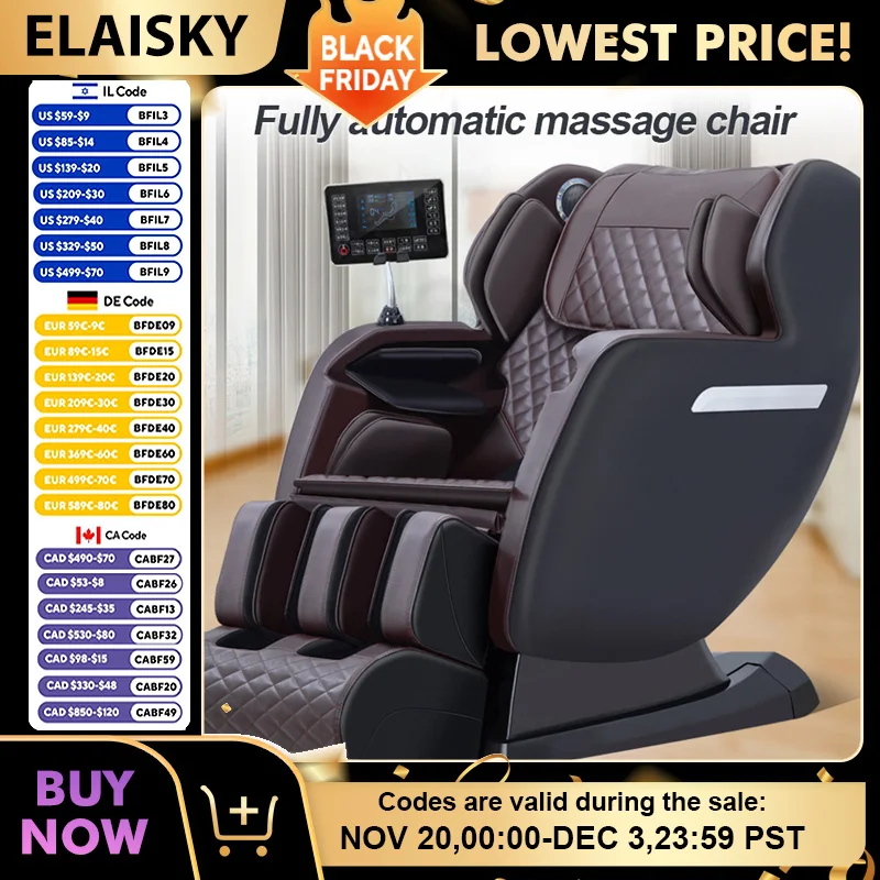 Massage Chair 4D with Zero Gravity Full Body with Voice Control,Back Heating,Bluetooth Speaker,Airbags Massage Chair
Massage Chair 4D with Zero Gravity Full Body with Voice Control,Back Heating,Bluetooth Speaker,Airbags Massage Chair