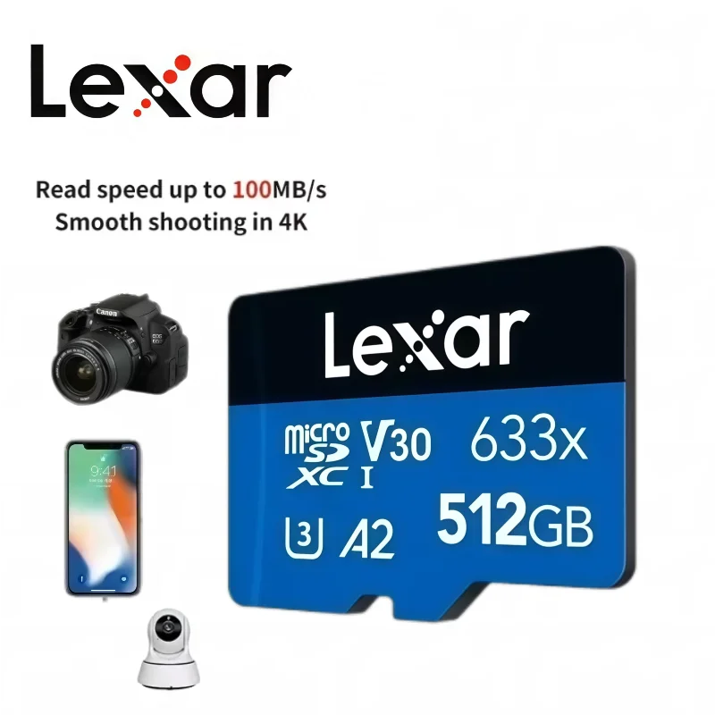 100% Original Lexar Class 10 A1 Memory Card 256GB 128GB 64GB SDXC V30 U3 32GB SDHC V10 U1 Lexar 633x Micro SD Card Flash Microsd
100% Original Lexar Class 10 A1 Memory Card 256GB 128GB 64GB SDXC V30 U3 32GB SDHC V10 U1 Lexar 633x Micro SD Card Flash Microsd