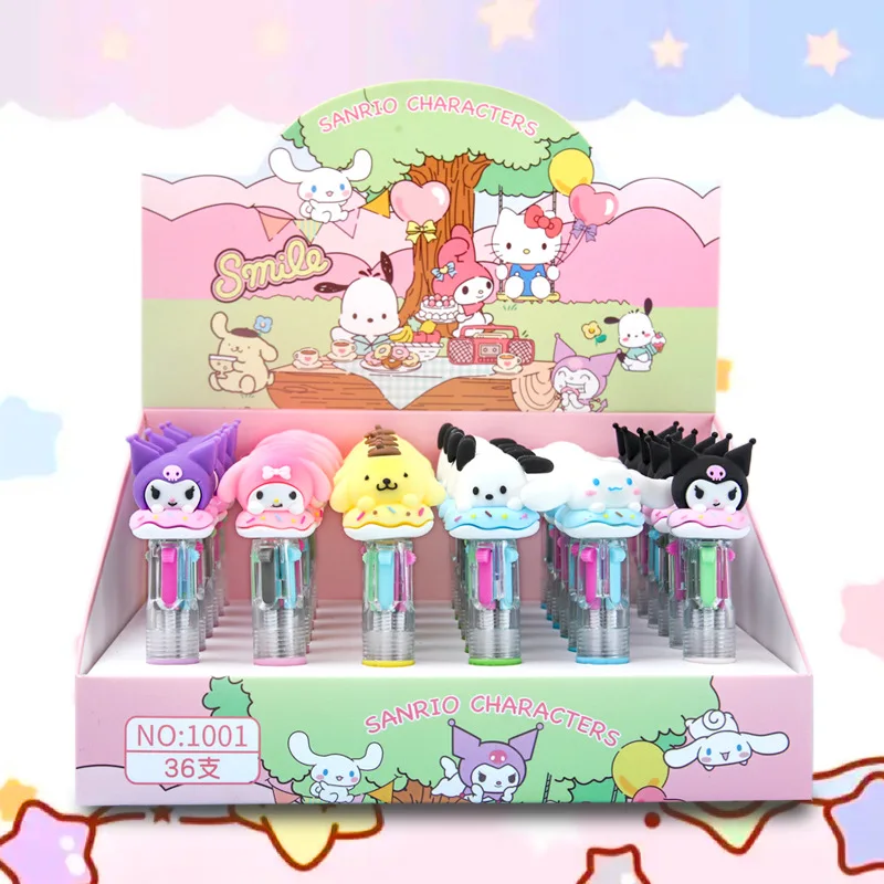 6-36 шт. Sanrio Аниме 4 цвета шариковая ручка Kawaii Melody Kuromi Cinnamoroll разноцветные ручки канцелярские принадлежности для школы и офиса
6-36 шт. Sanrio Аниме 4 цвета шариковая ручка Kawaii Melody Kuromi Cinnamoroll разноцветные ручки канцелярские принадлежности для школы и офиса