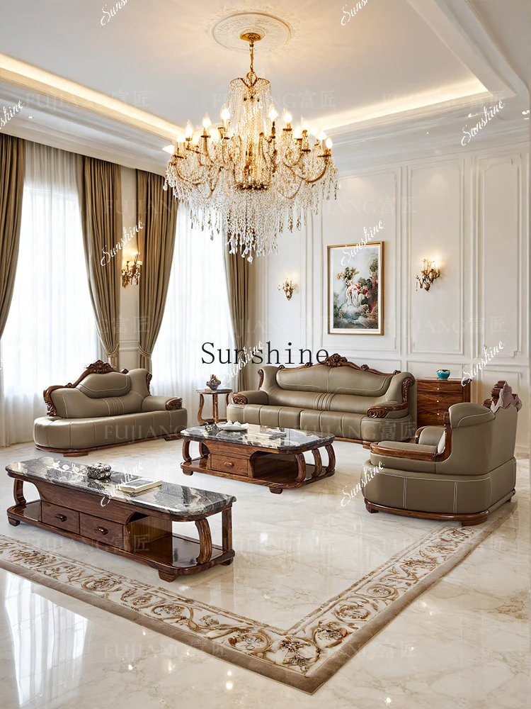 Villa European leather sofa first layer cowhide large apartment solid wood 124 combination high-end luxury furniture FT
Villa European leather sofa first layer cowhide large apartment solid wood 124 combination high-end luxury furniture FT